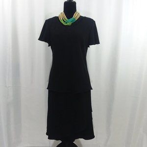S.L. Fashions 2 Piece Black Dress A71